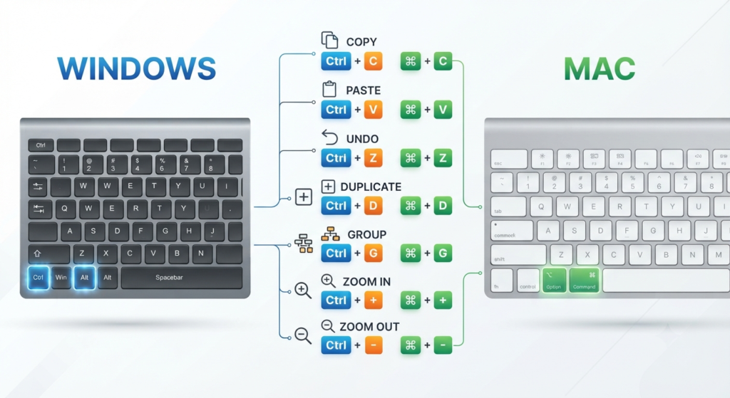 25+ Essential Canva Keyboard Shortcuts for Windows, Mac & Web to Work Faster (2026 Guide) 2 25 Must-Know Canva Keyboard Shortcuts to Start With