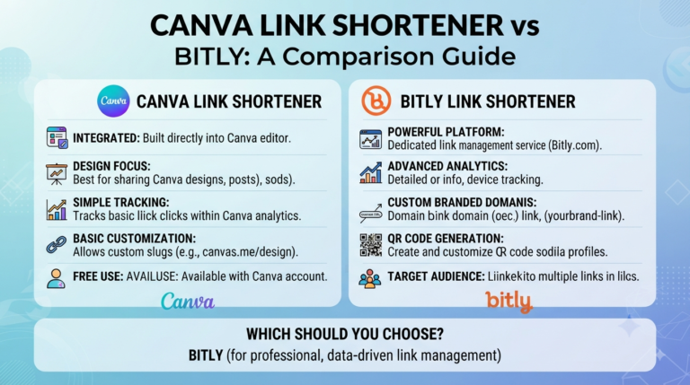 Canva Link Shortener vs Bitly: 9 Key Differences and Which Is Better for Creators? 21 Canva Link Shortener vs Bitly 9 Key Differences and Which Is Better for Creators