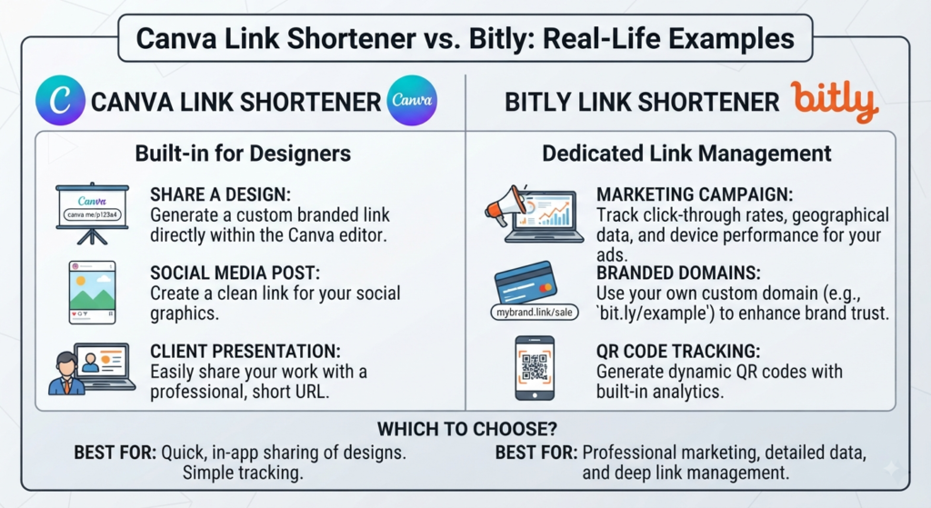 Canva Link Shortener vs Bitly: 9 Key Differences and Which Is Better for Creators? 3 Canva Link Shortener vs Bitly Real-Life Examples