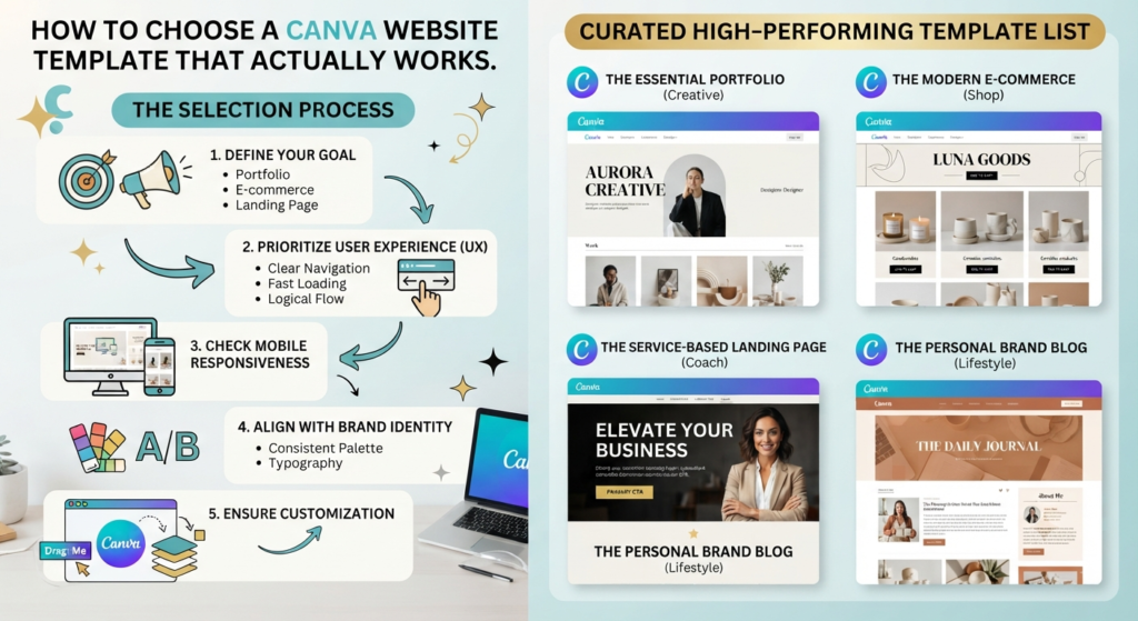 Canva Website Builder: 11 Powerful Steps to Build & Publish a Website in 2026 3 How to Choose a Canva Website Template That Actually Works